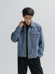 Men's Vintage Jacquard Denim Jacket