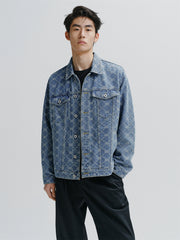 Men's Vintage Jacquard Denim Jacket