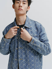 Men's Vintage Jacquard Denim Jacket