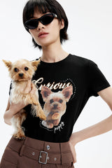 Women's Dog Print T-shirt