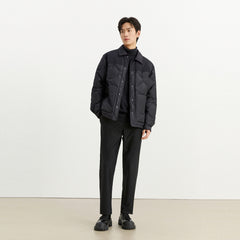 Men's Spliced Quilted Puffer Jacket