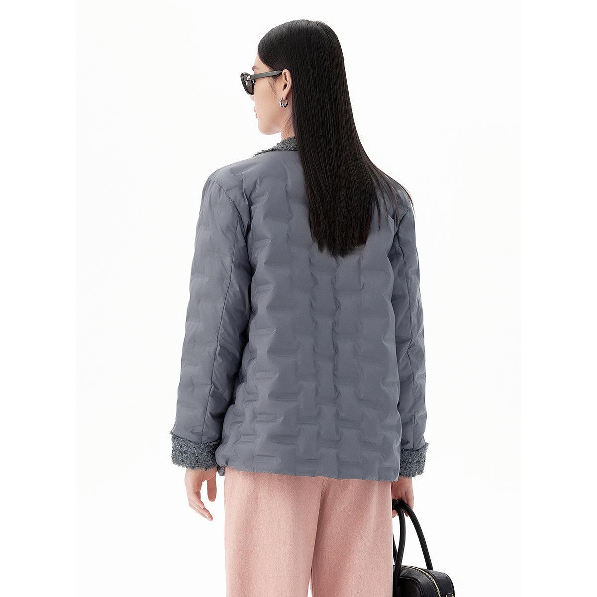 Women's Textured Patchwork Puffer Jackets