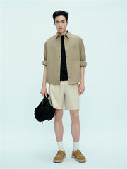 Men's Textured Jacquard Embroidered Shorts