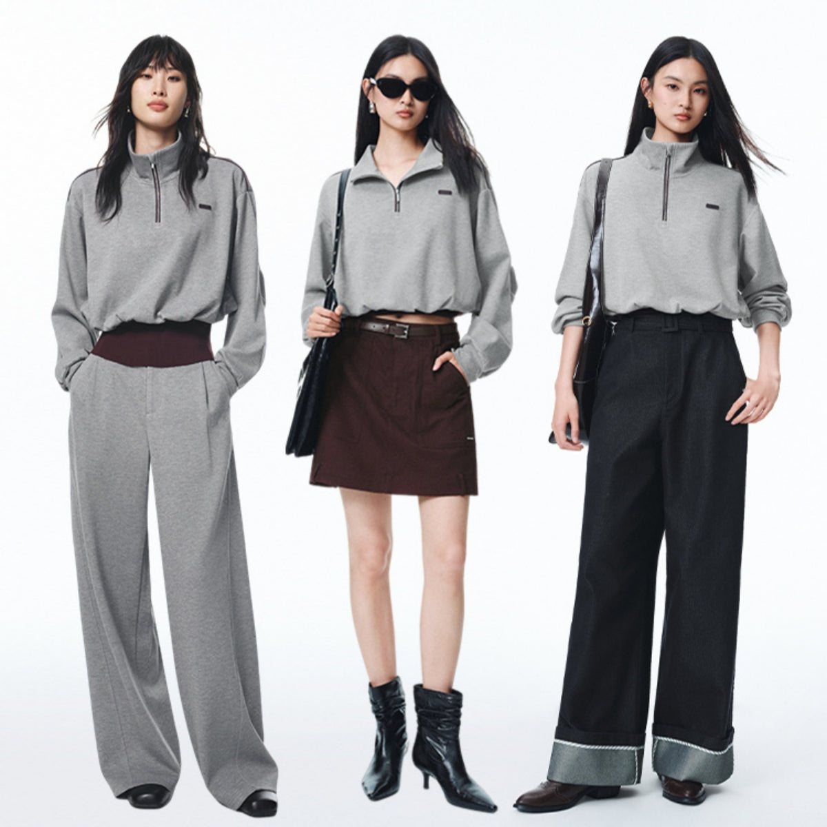 Women's Fitted Waist Sweatshirt and Sweatpants Set