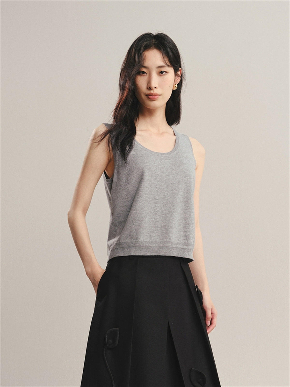 Women's Solid Wool-Blend Tank Top