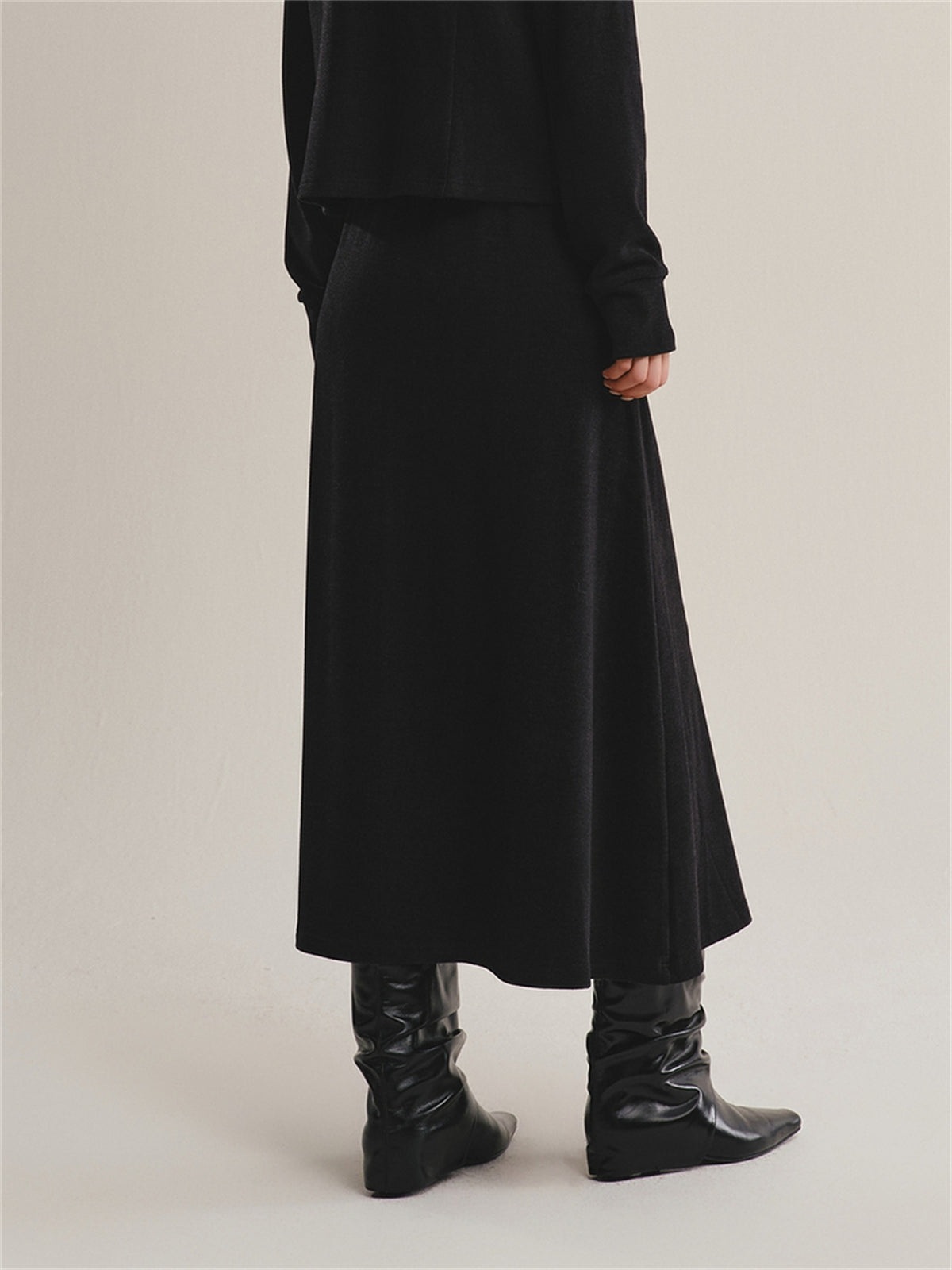 Women's Wide-Lapel Knit Cardigan & Skirt Set