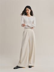 Women's Wide-Lapel Knit Cardigan & Sweatpants Set