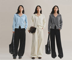 Women's Hooded Double-Zip Knit Cardigan