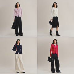 Women's Slim-Fit Cable-Knit Cardigan