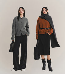 Women's Pure Wool Solid Knit Cardigan