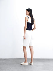 Women's casual white wide-leg short