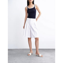 Women's casual white wide-leg short
