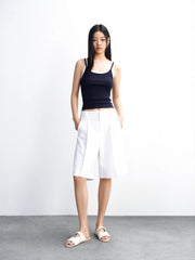 Women's casual white wide-leg short