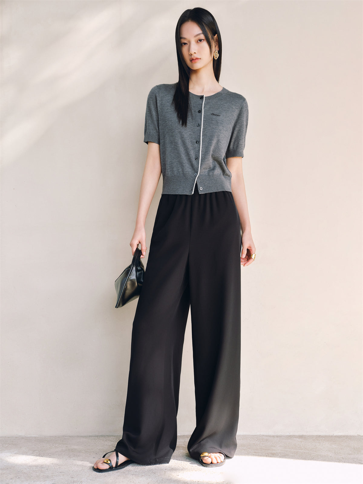 Women's Cooling Elastic-Waist Wide-Leg Pants