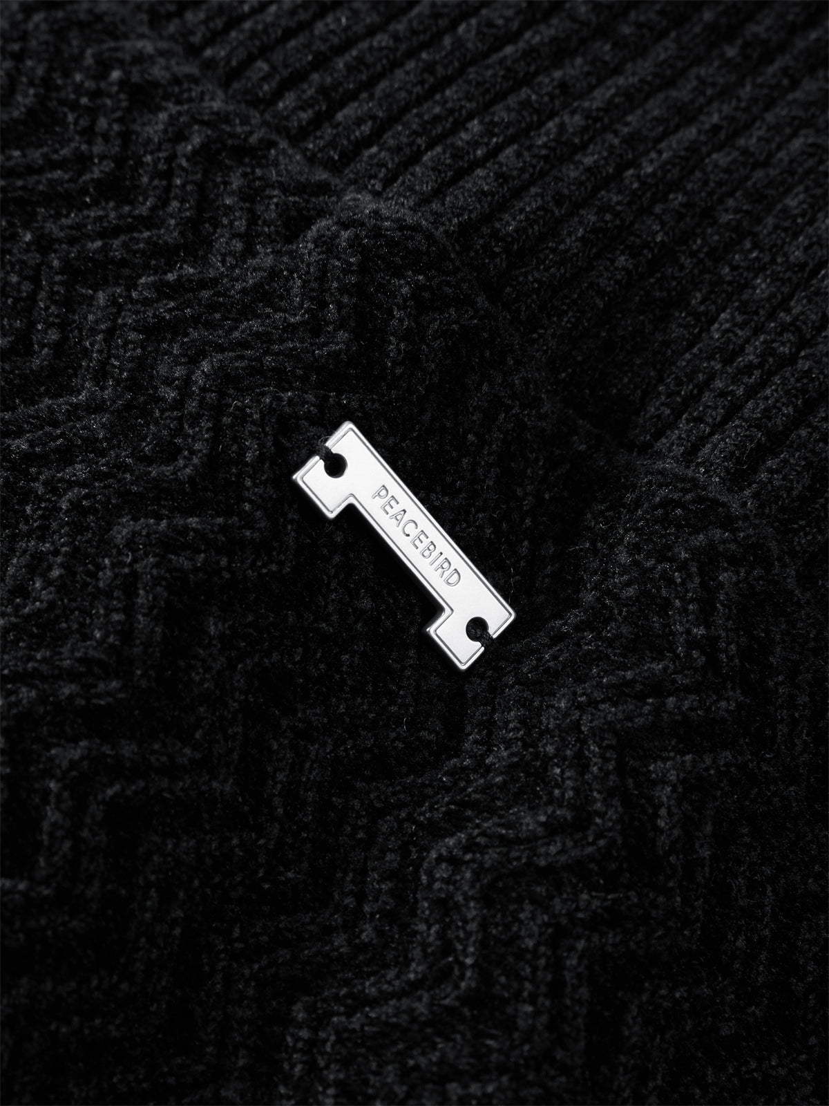 Men's Chenille Jacquard Zip-Up Cardigan