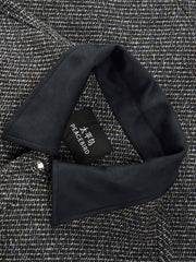 Men's Tweed-Texture Jacket with Suede Trim