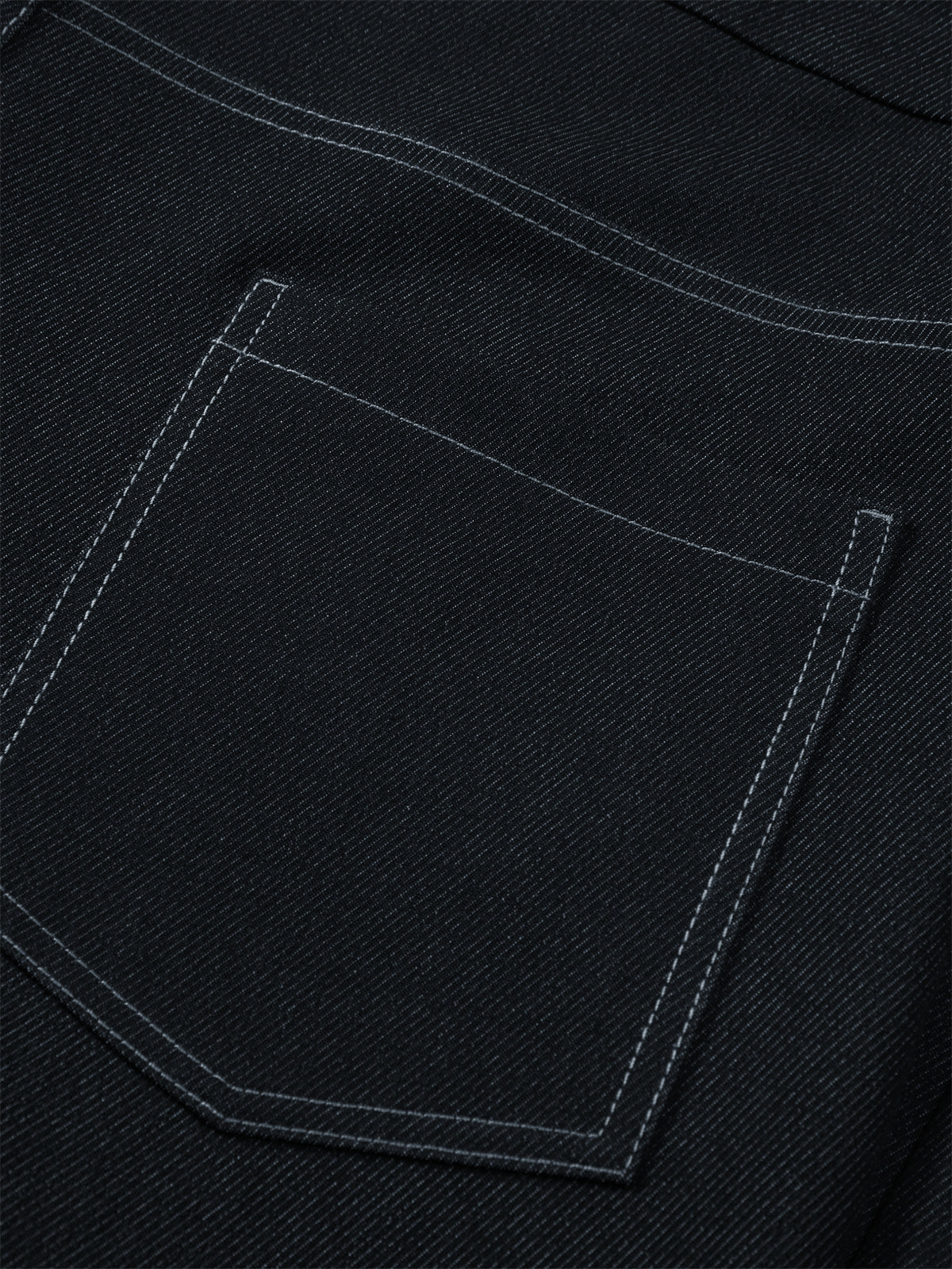 Men's Vintage Contrast-Stitched Wide-Leg Faux Denim Pants