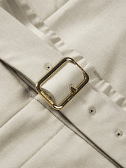 Men's Fleece-Lined Wide-Leg Suit Pants with Belt