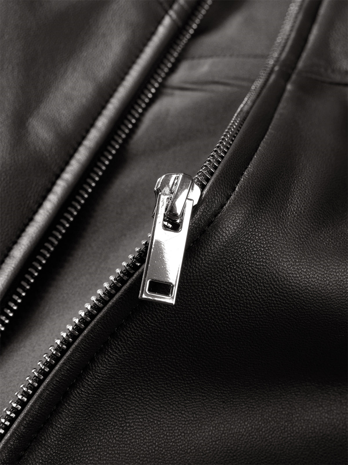 Men's Brown Stand-Collar Leather Jacket