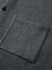 Men's Brushed Knit Cardigan with Dog Embroidery