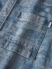Men's Oversized Jacquard Denim Shirt