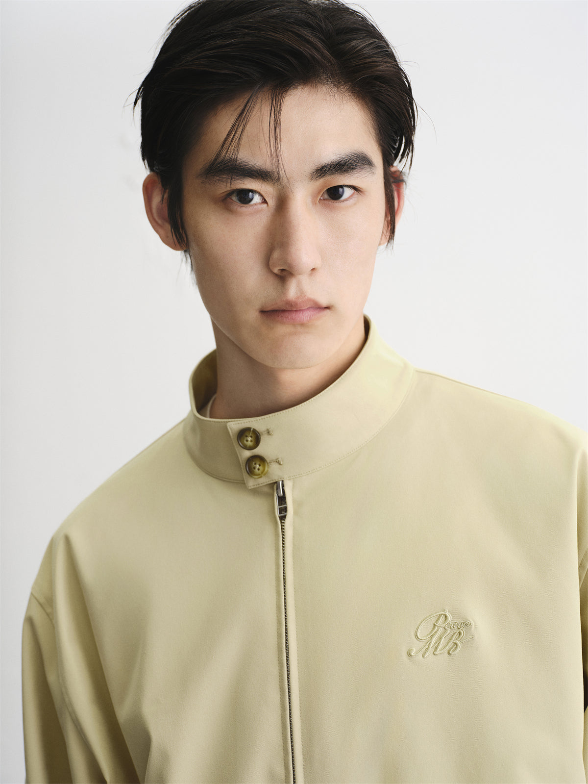 Men's Khaki Harrington Jacket with Plaid Lining