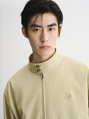 Men's Khaki Harrington Jacket with Plaid Lining