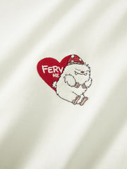 Men's Cotton T-Shirt with Cartoon Embroidery