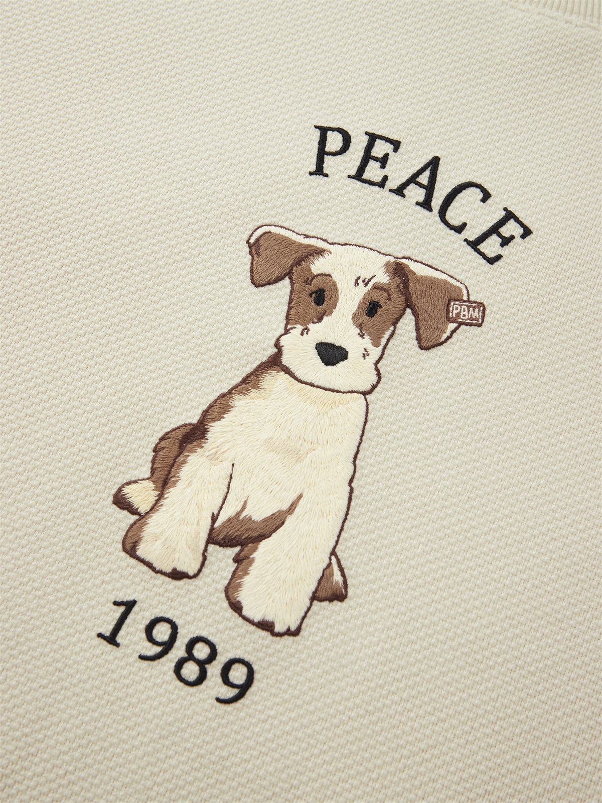 Men's Heavyweight Dog Embroidery Sweatshirt