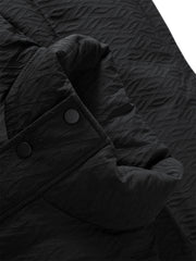 Men's Textured Jacquard Stand-Collar Down Jacket