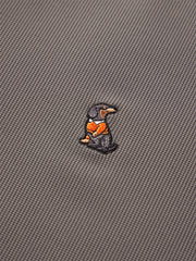 Men's Brown Waffle Cooling Embroidered Polo Shirt