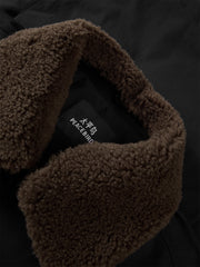 Men's Barn-Style Padded Jacket with Faux Fur Collar