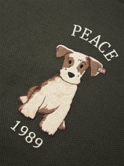 Men's Heavyweight Dog Embroidery Sweatshirt