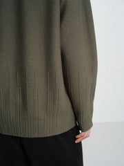 Men's Textured Solid Pullover Sweater