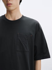 Men's Solid T-Shirt with Embroidered Pocket