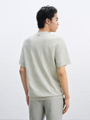 Men's Short-Sleeve Knit T-Shirt with Geometric Jacquard