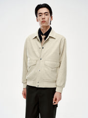 Men's Stretch Faux Suede Jacquard Jacket