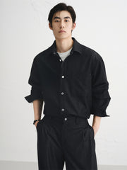 Men's Relaxed-Fit Mercerized Denim Shirt