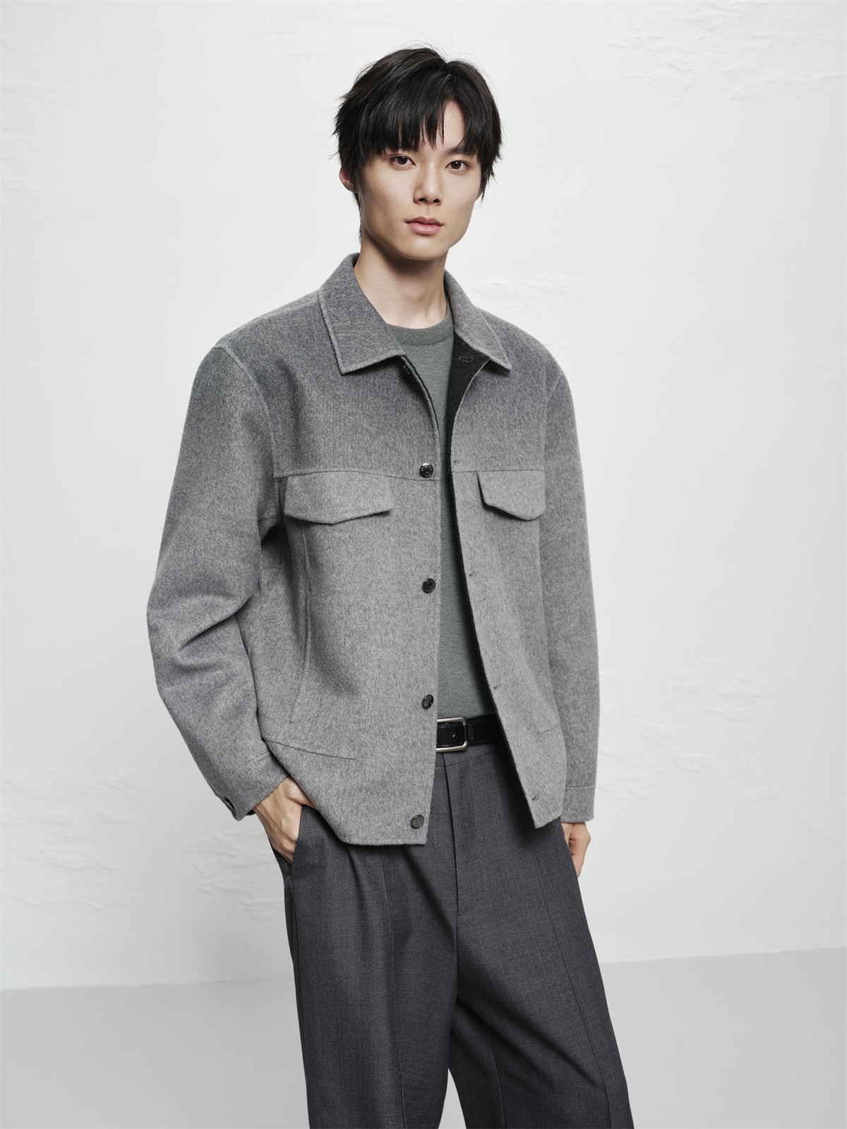 Men's Short Ombre Wool-Blend Jacket