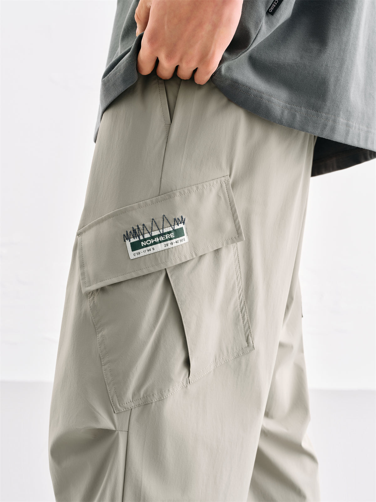 Men's Khaki Utility Pants with Patch Pockets
