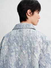 Men's Jacquard Denim Padded Jacket