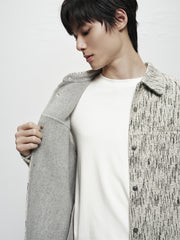 Men's Fleece-Lined Textured Tweed Shirt