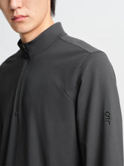 Men's Embroidered Half-Zip Fleece-Lined Sweatshirt