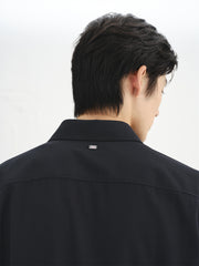 Men's Solid Shirt with Metallic Detail