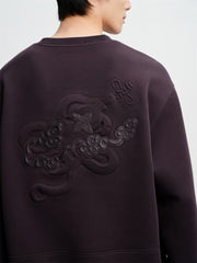 Men's Embossed Embroidery Pullover Sweatshirt