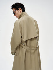 Men's Long Oversized Wool Trench Coat