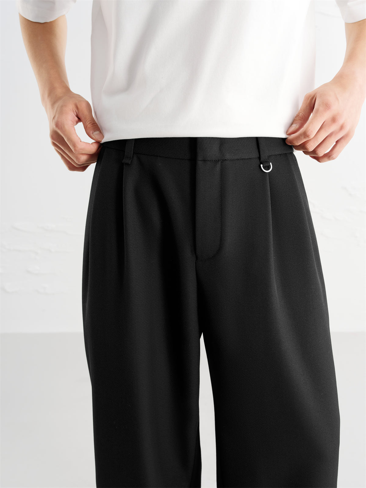 Men's Straight-Leg Textured Suit Pants