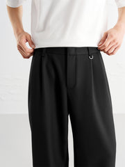 Men's Straight-Leg Textured Suit Pants