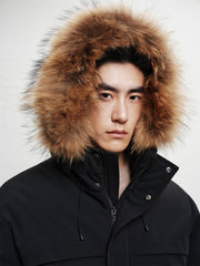 Men's Black Utility Outdoor Parka Down Jacket