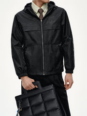 Men's Tonal Jacquard Hooded Jacket